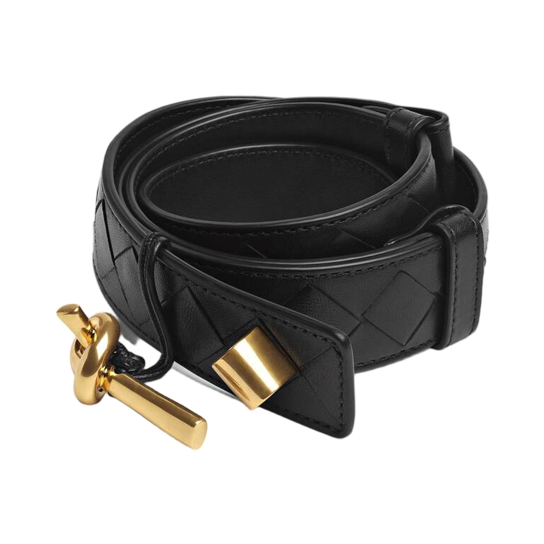 (W) 보테가 베네타 안디아모 벨트 블랙((W) Bottega Veneta Andiamo Belt Black)