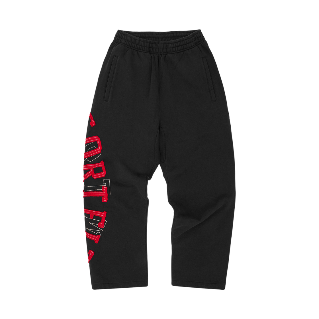 - Corteiz Lundun Stitch Open Hem Sweatpant Black