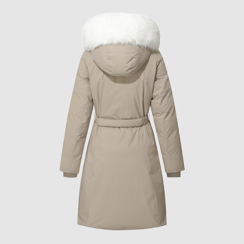 르꼬끄 스포르티브 여성 레귤러핏 롱 구스 다운 자켓 - 베이지 QQ422ODJN2(le coq sportif Women's Slim-Fit Belted Long Goose Down Jacket Dark Beige) - 3