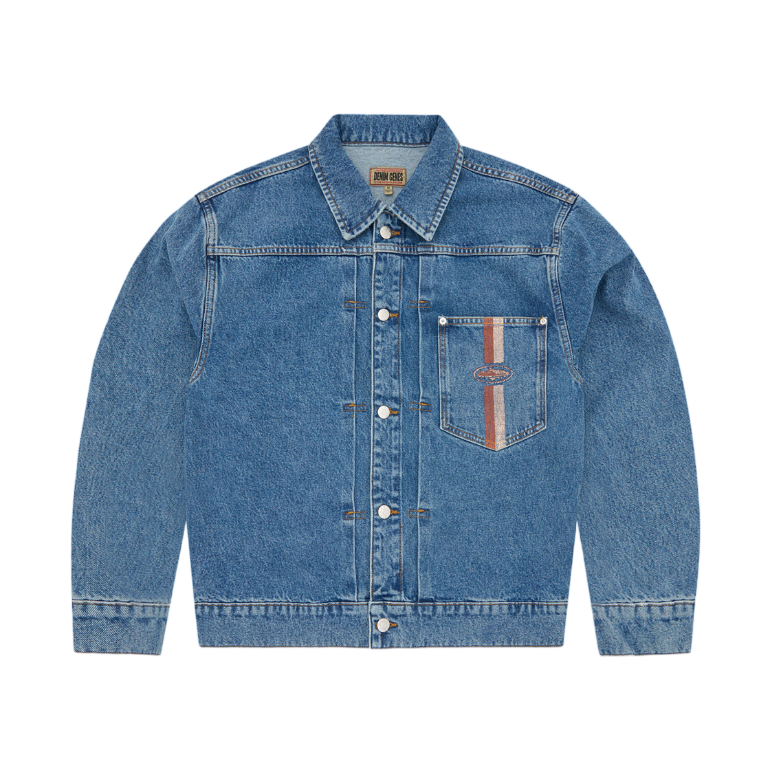 - Corteiz Dual Stripe Denim Trucker Midwash