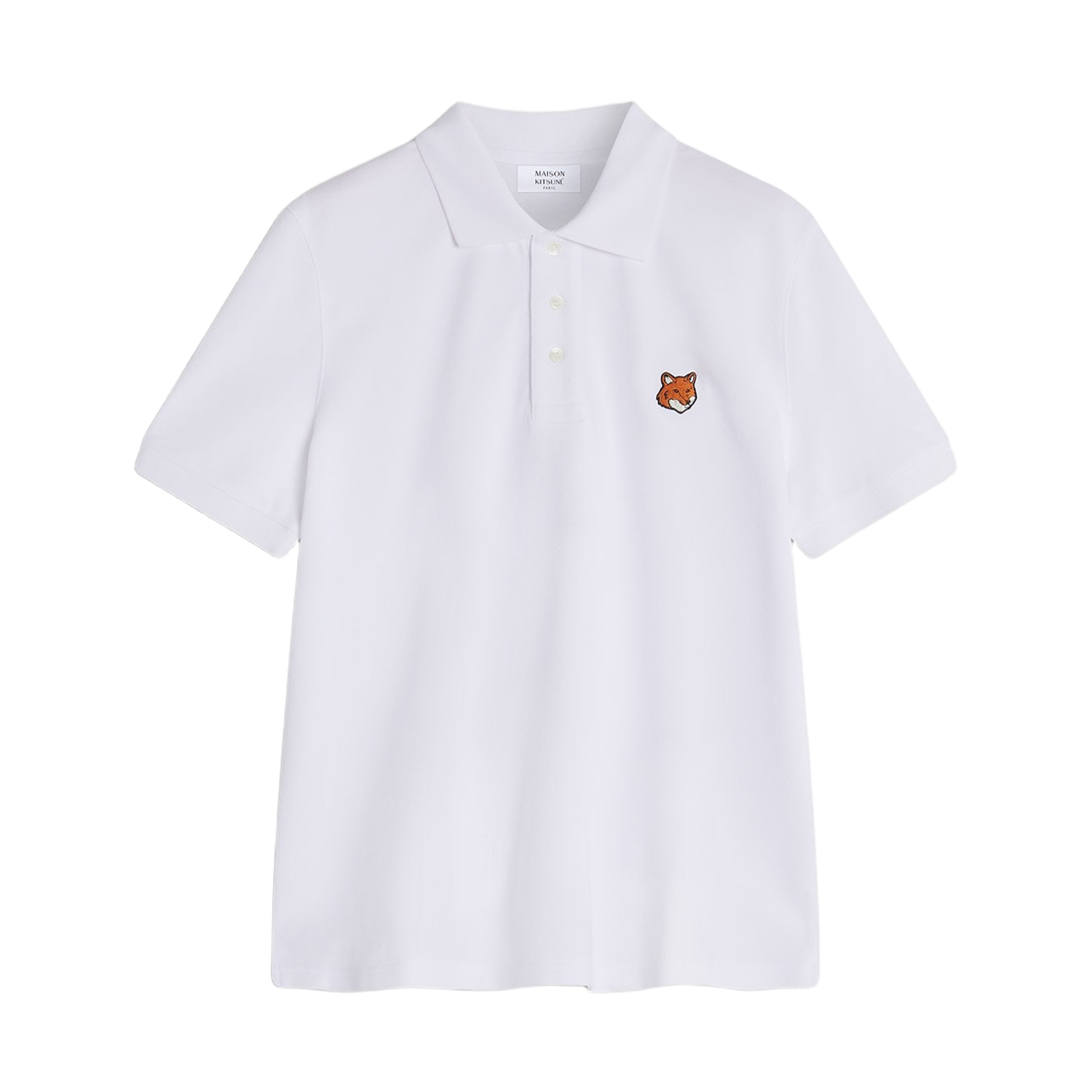 메종 키츠네 폭스 헤드 레귤러 폴로 화이트(Maison Kitsune Fox Head Regular Polo White)