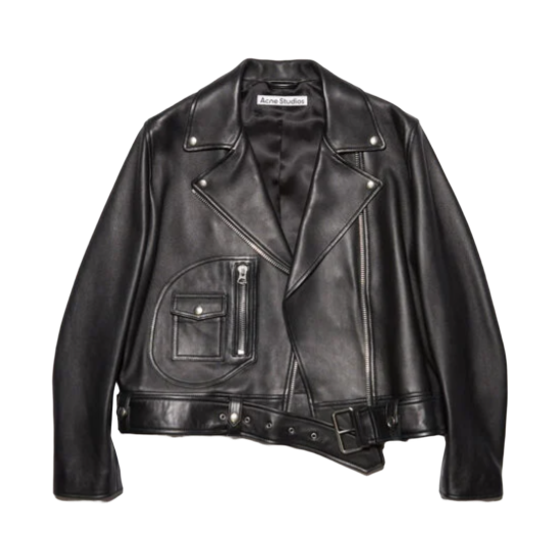 (W) 아크네 스튜디오 레더 바이커 자켓 블랙((W) Acne Studios Leather Biker Jacket Black)