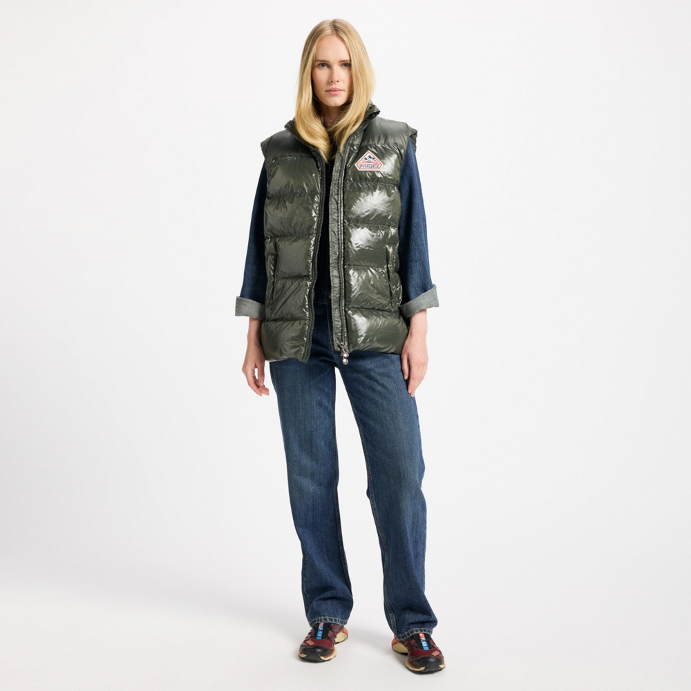 피레넥스 존 유니섹스 슬리브리스 다운 자켓 - 딥 카키(Pyrenex JOHN Unisex Sleeveless Down Jacket - Deep Khaki) - 3