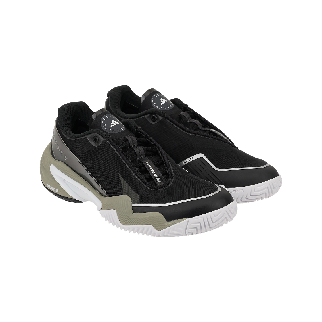 (W) 아디다스 x 스텔라 맥카트니 바리케이드 코어 블랙 실버 메탈릭((W) Adidas x Stella McCartney Barricade Core Black Silver Metallic) - 4