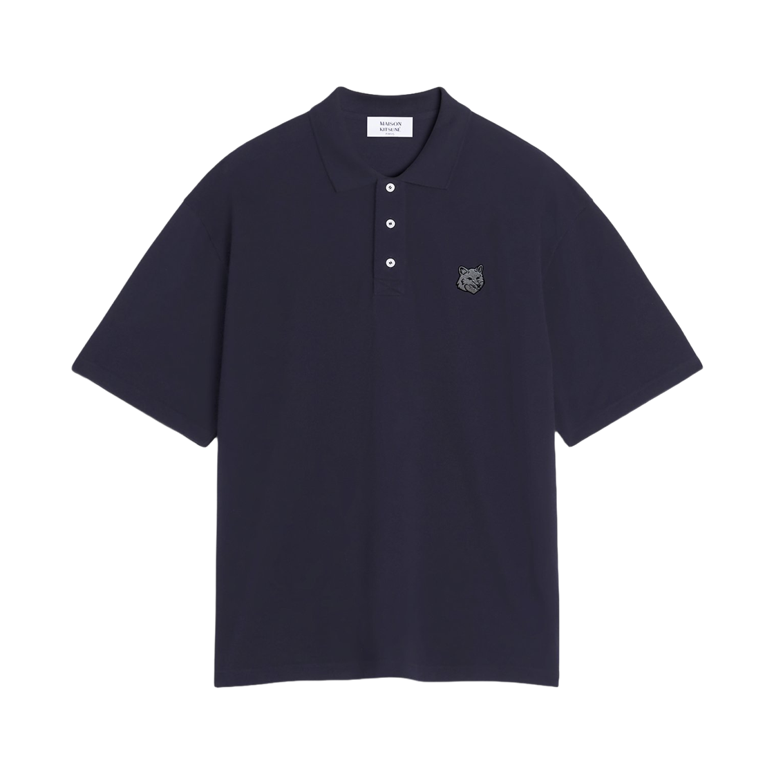 PM00211KP0001-0413 Maison Kitsune Fox Head Oversize Polo Classic Navy