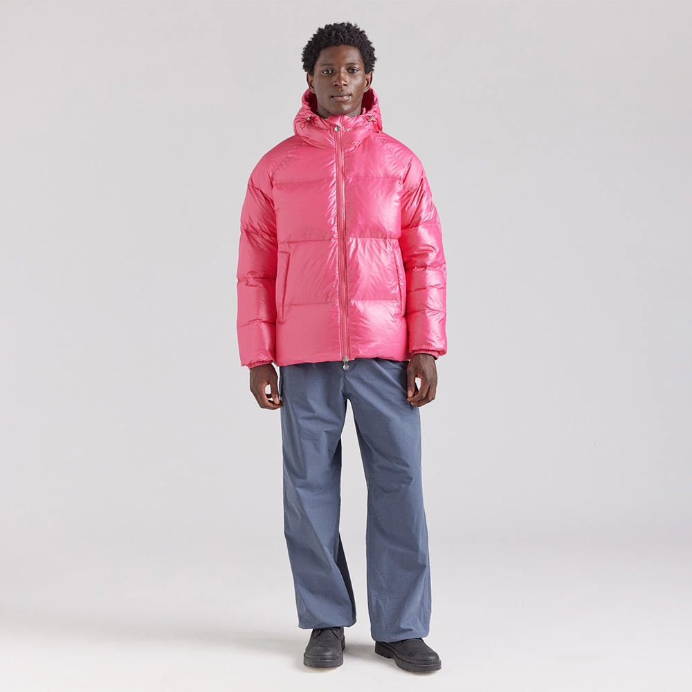 피레넥스 (24FW) 스텐 후디드 유니섹스 다운 자켓 - 라즈베리 소르베(Pyrenex (24FW) STEN Hooded Unisex Down Jacket - Raspberry Sorbet) - 2