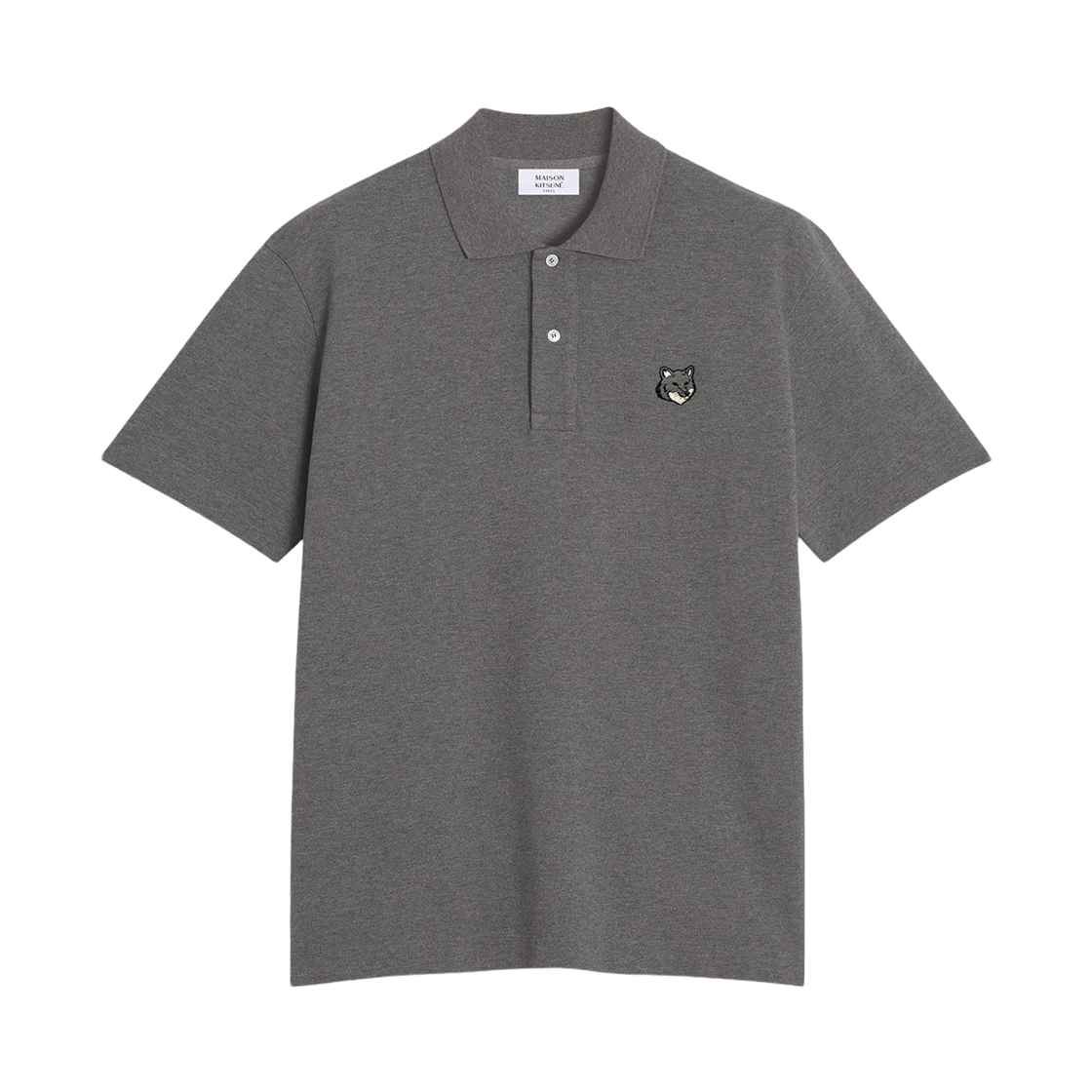 메종 키츠네 폭스 헤드 컴포트 폴로 미디움 그레이 멜란지(Maison Kitsune Fox Head Comfort Polo Medium Grey Melange)