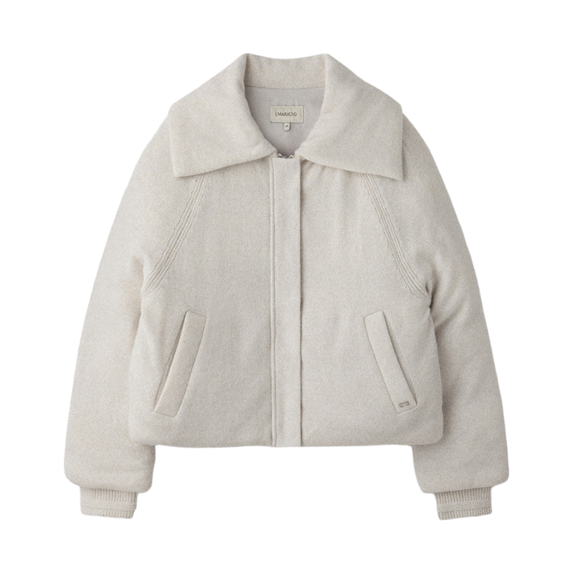 UM254WJK80IV UMARMUNG Wool Cashmere Wing Collared Puffer_Lamb