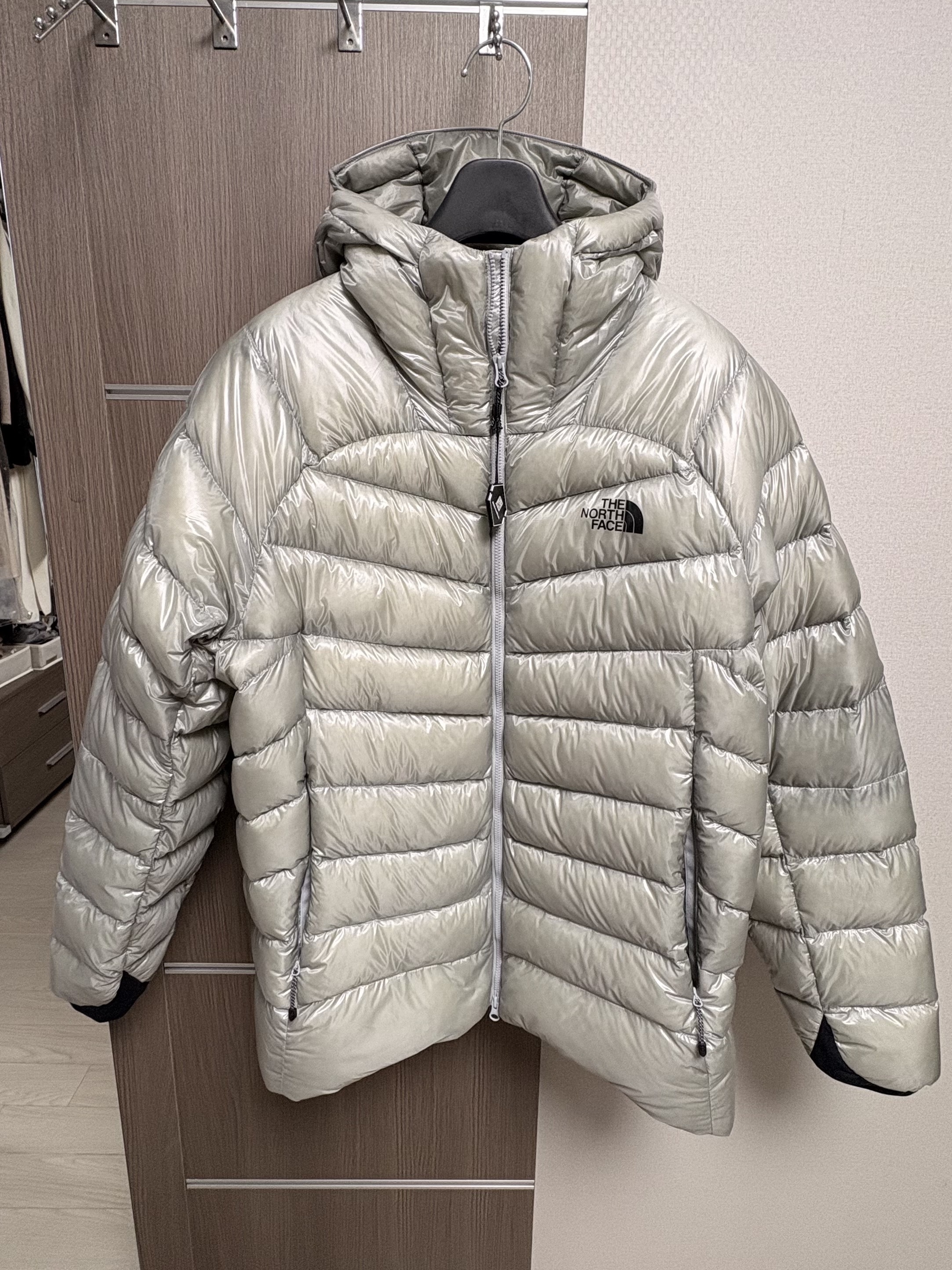 The North Face Summit Mattehorn RDS Down Jacket Light Gray 착용 스타일 - 1