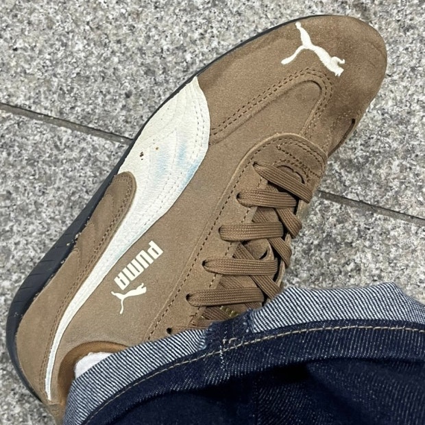 Puma Speedcat OG Haute Coffee Frosted Ivory 착용 스타일