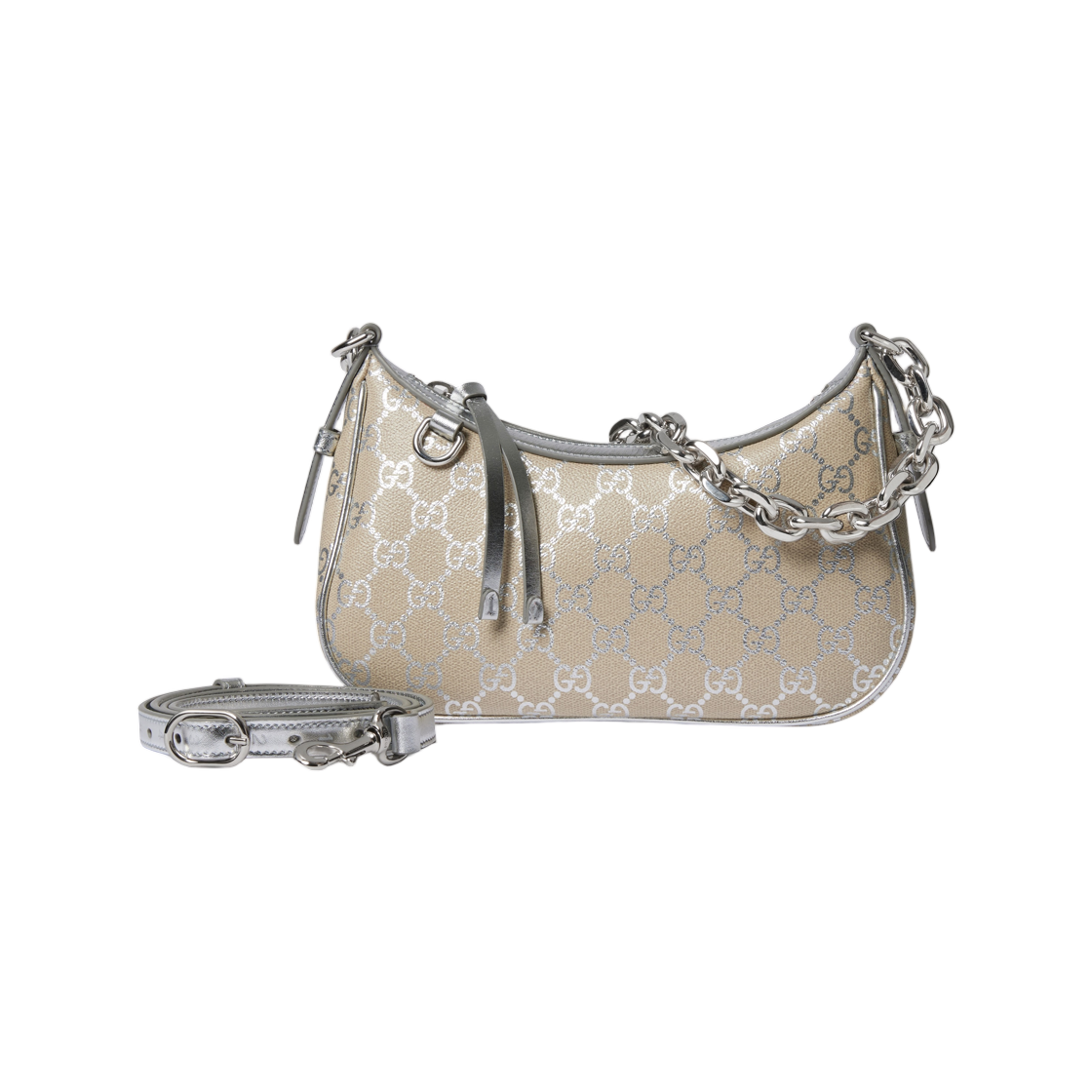 구찌 GG 엠블럼 스몰 숄더백 실버(Gucci GG Emblem Small Shoulder Bag Silver) - 3