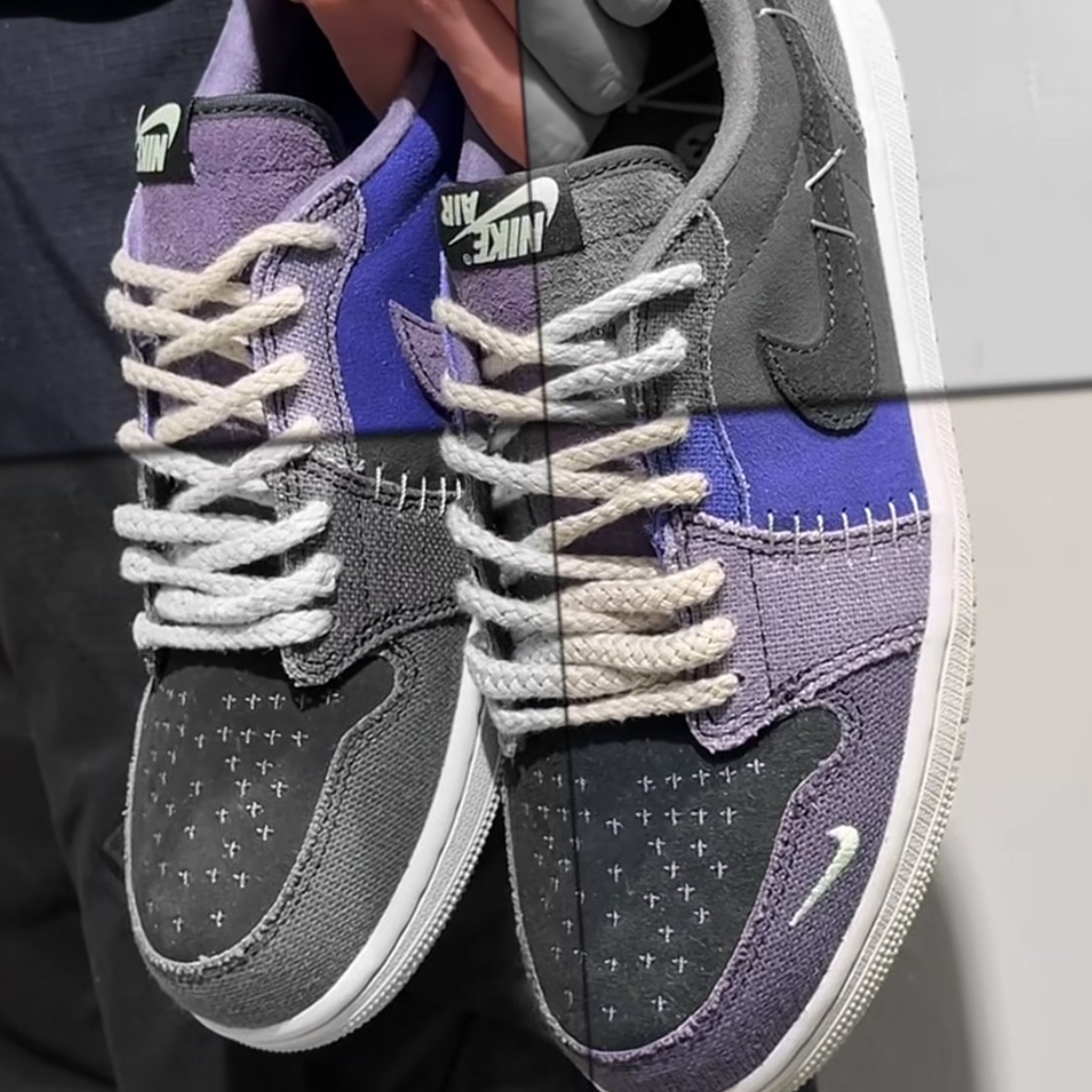 Jordan 1 x Zion Williamson Retro Low OG Regency Purple and Dark Raisin 착용 스타일