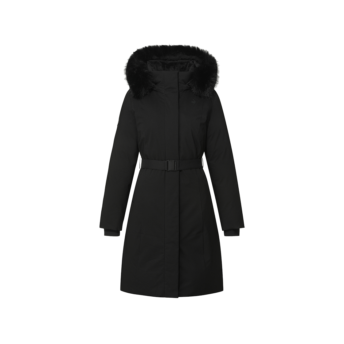 르꼬끄 스포르티브 여성 레귤러핏 롱 구스 다운 자켓 - 블랙 QQ422ODJN2