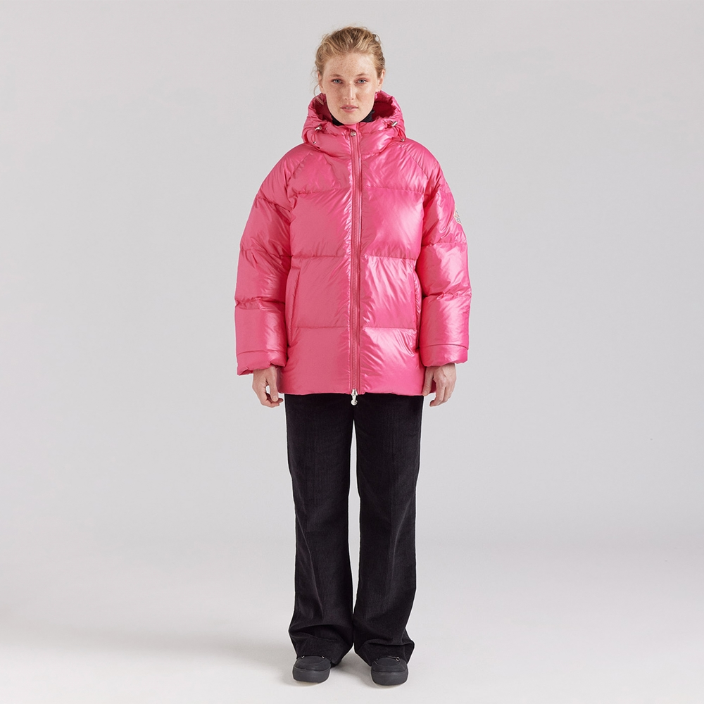 피레넥스 (24FW) 스텐 후디드 유니섹스 다운 자켓 - 라즈베리 소르베(Pyrenex (24FW) STEN Hooded Unisex Down Jacket - Raspberry Sorbet) - 3