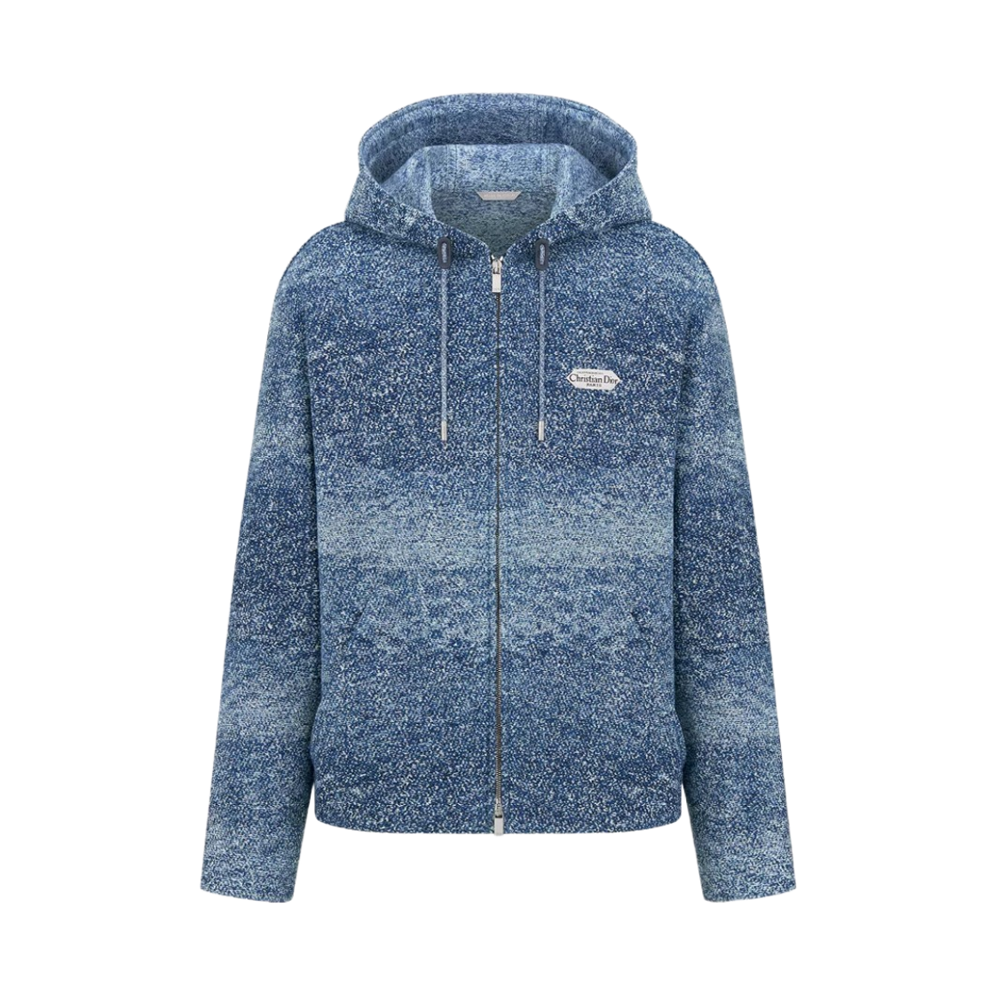 543D489A3029-C585 Dior Label Cotton Jacquard Hooded Blouson Jacket Blue
