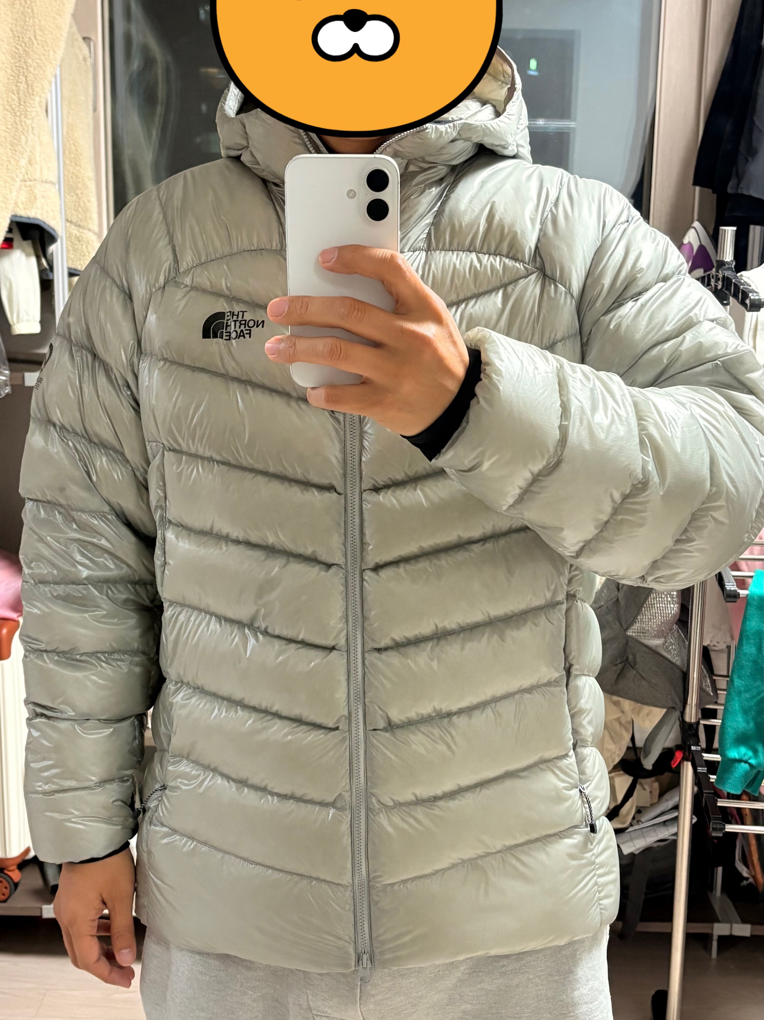 The North Face Summit Mattehorn RDS Down Jacket Light Gray 착용 스타일 - 3