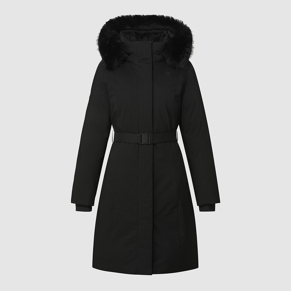 르꼬끄 스포르티브 여성 레귤러핏 롱 구스 다운 자켓 - 블랙 QQ422ODJN2(le coq sportif Women's Slim-Fit Belted Long Goose Down Jacket Black) - 2