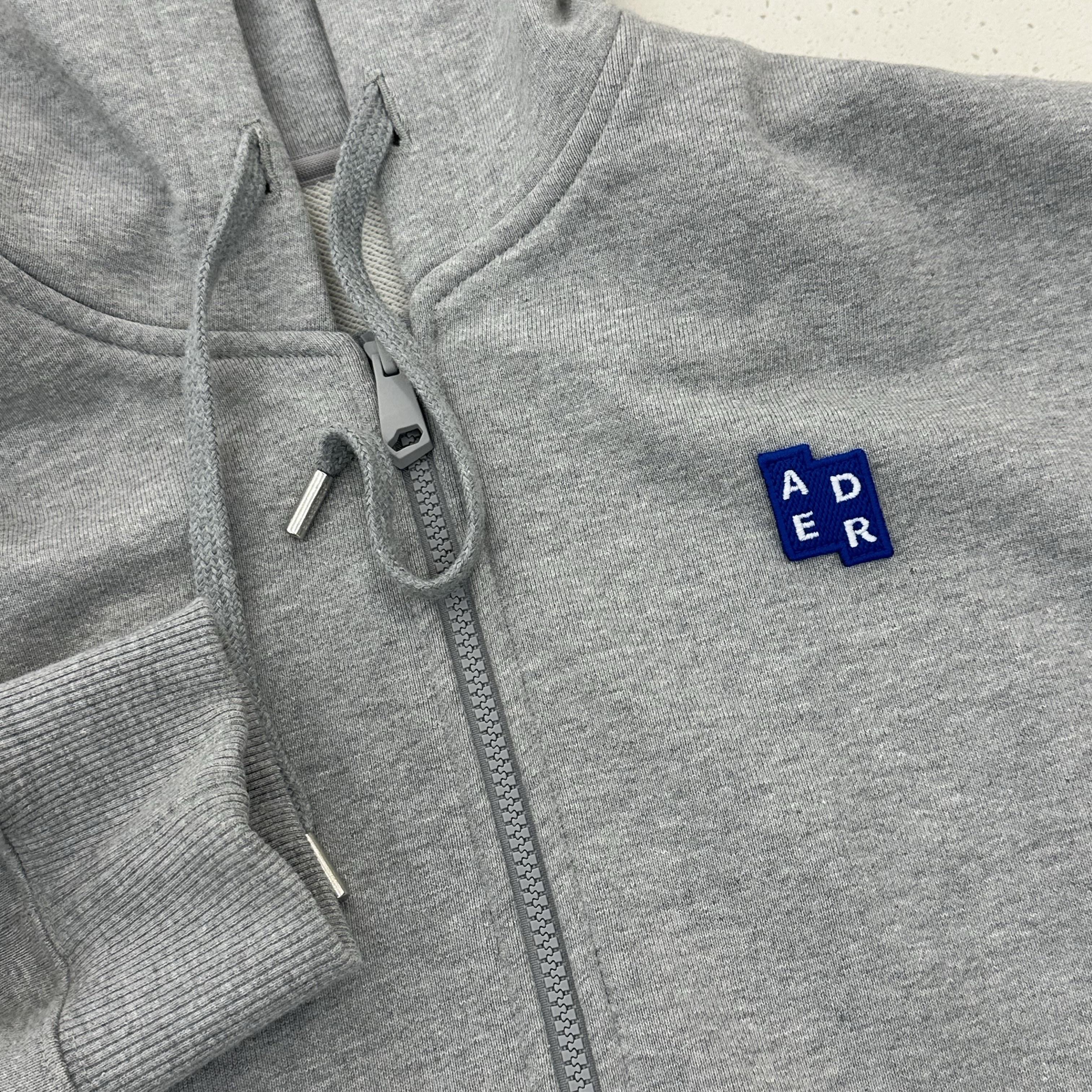 Ader Error Sig; TRS/BL Tag Hoodie Zip-Up 01 Grey 착용 스타일 - 2