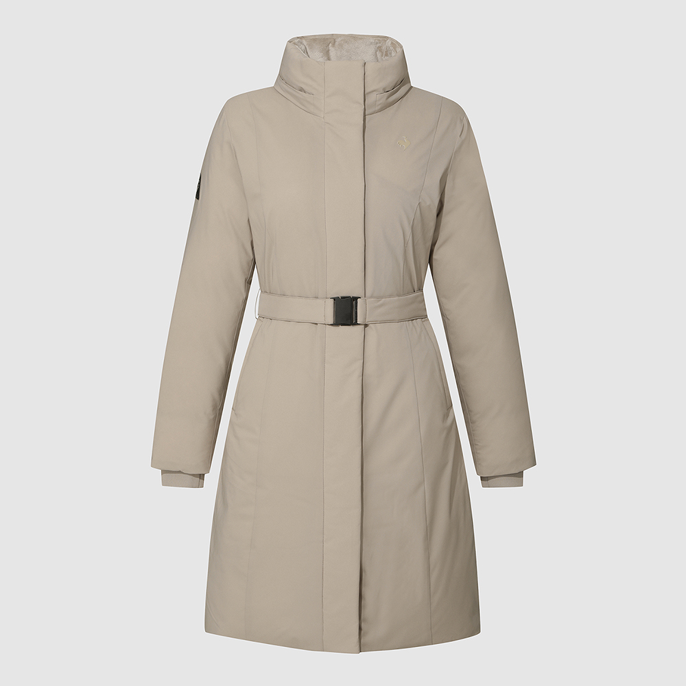 르꼬끄 스포르티브 여성 레귤러핏 롱 구스 다운 자켓 - 베이지 QQ422ODJN2(le coq sportif Women's Slim-Fit Belted Long Goose Down Jacket Dark Beige) - 4