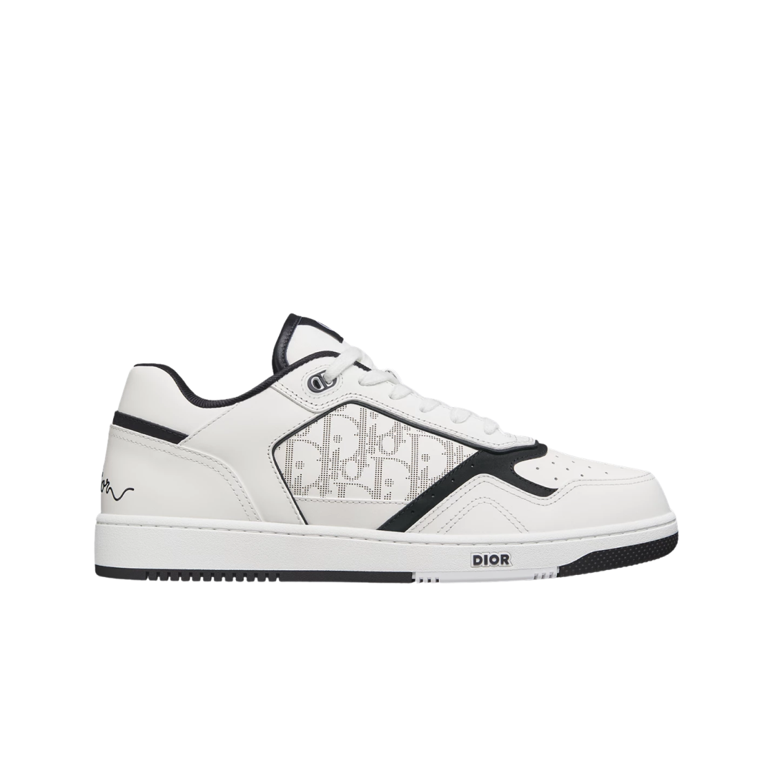 3SN272ABW-H069 Dior B27 Uptown Low-Top Sneakers Smooth Calfskin with Dior Oblique Galaxy Leather White Black with White