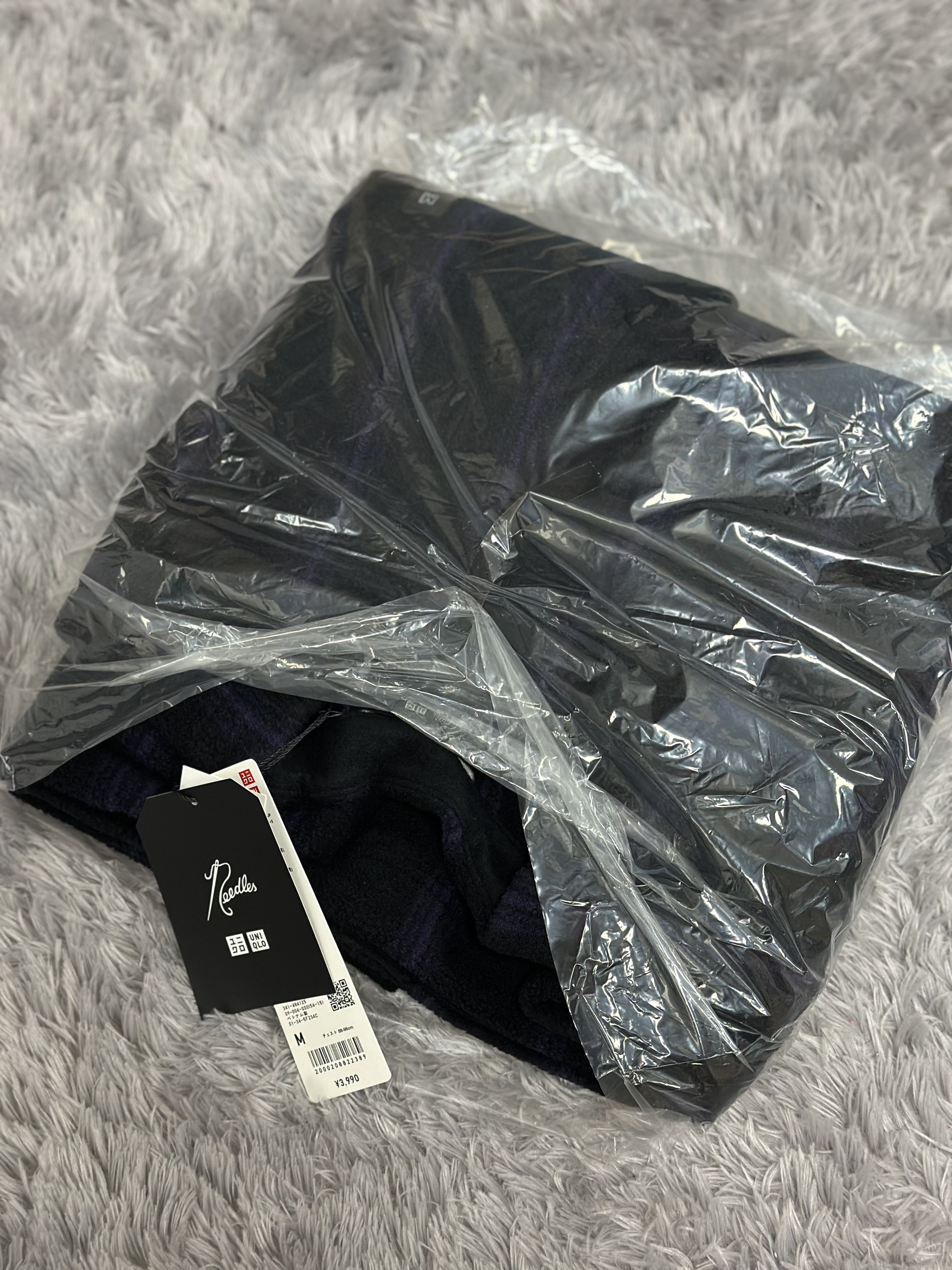 Uniqlo x Needles Fleece Oversized Cardigan Black - JP 착용 스타일