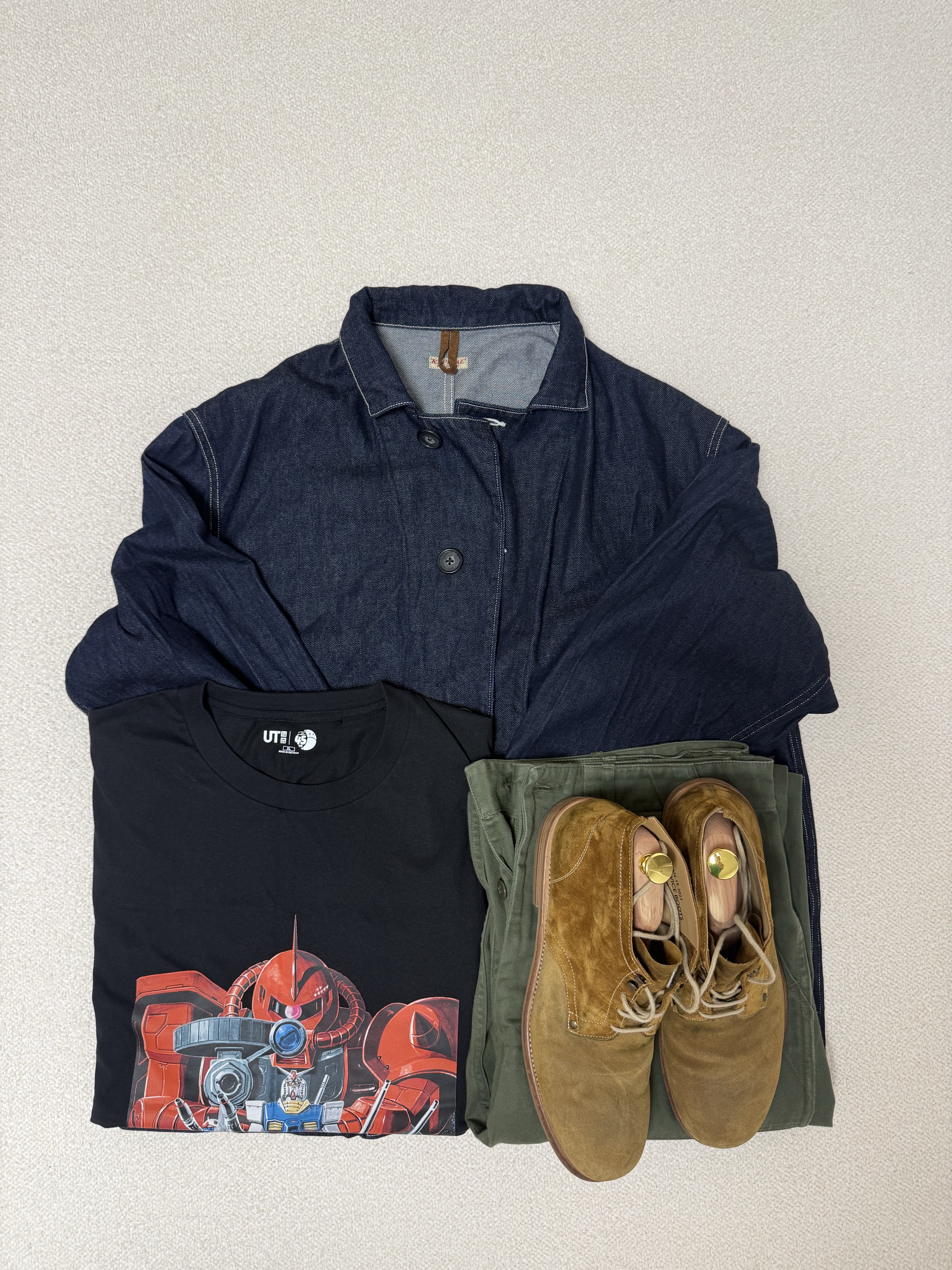 Kapital 11.5 oz. Denim & 8 oz. Denim Apple Man Coverall Indigo 착용 스타일 - 1