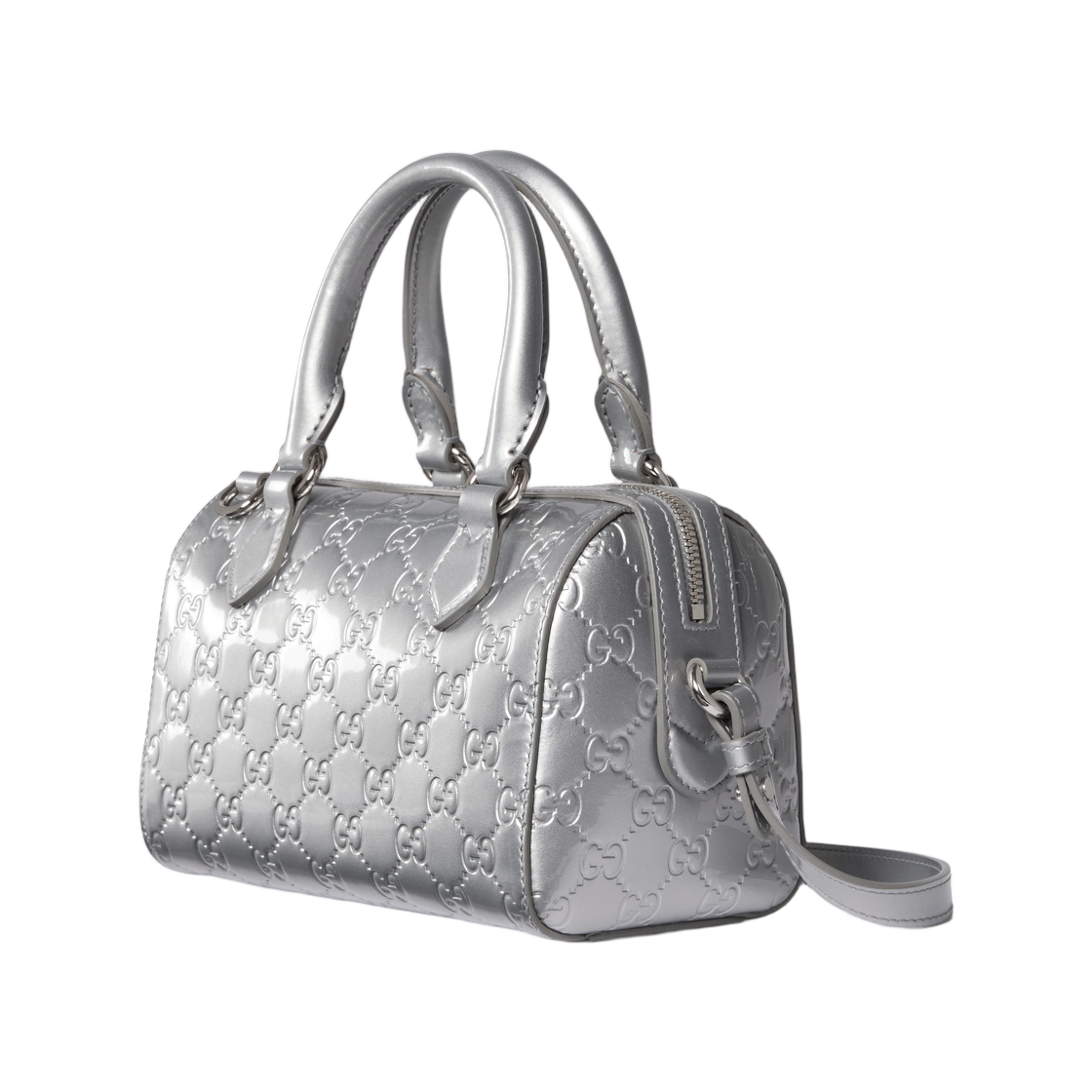 구찌 GG 엠블럼 스몰 보스턴 백 실버(Gucci GG Emblem Small Boston Bag Silver) - 2