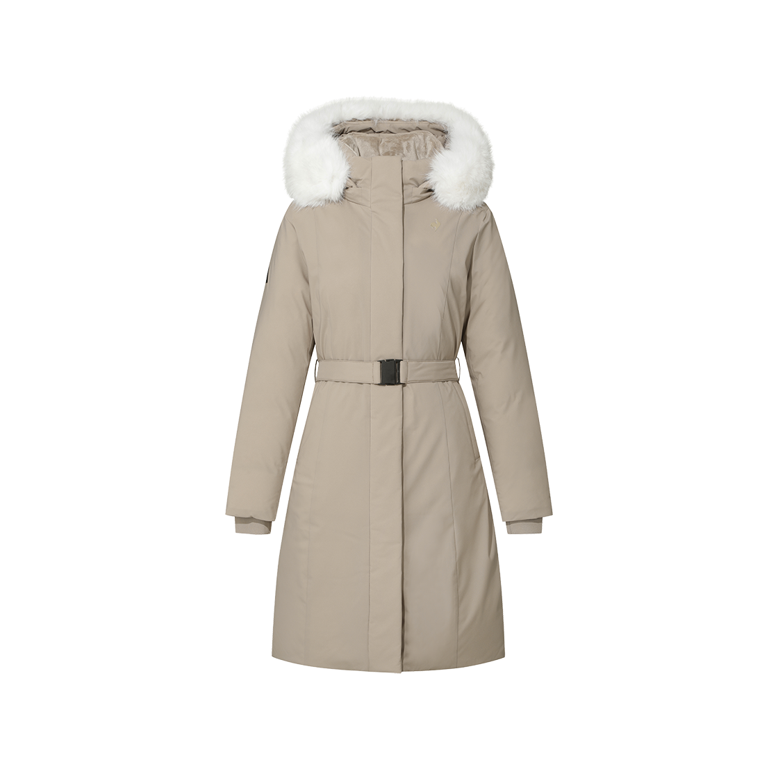 르꼬끄 스포르티브 여성 레귤러핏 롱 구스 다운 자켓 - 베이지 QQ422ODJN2