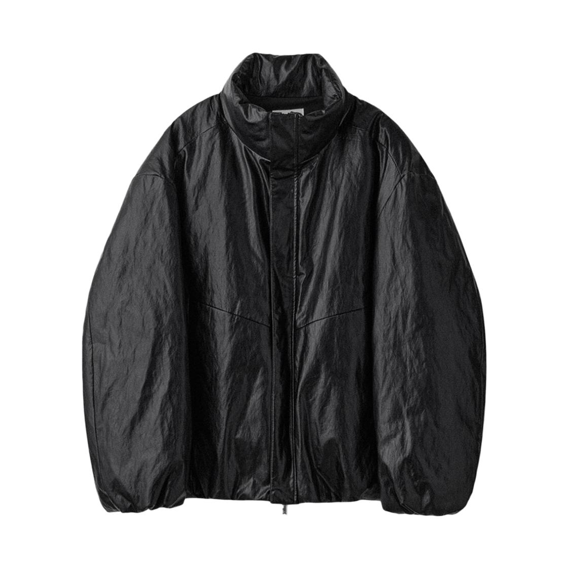 UM254AJK105BK UMARMUNG Faux Leather Puffer Jacket_Black