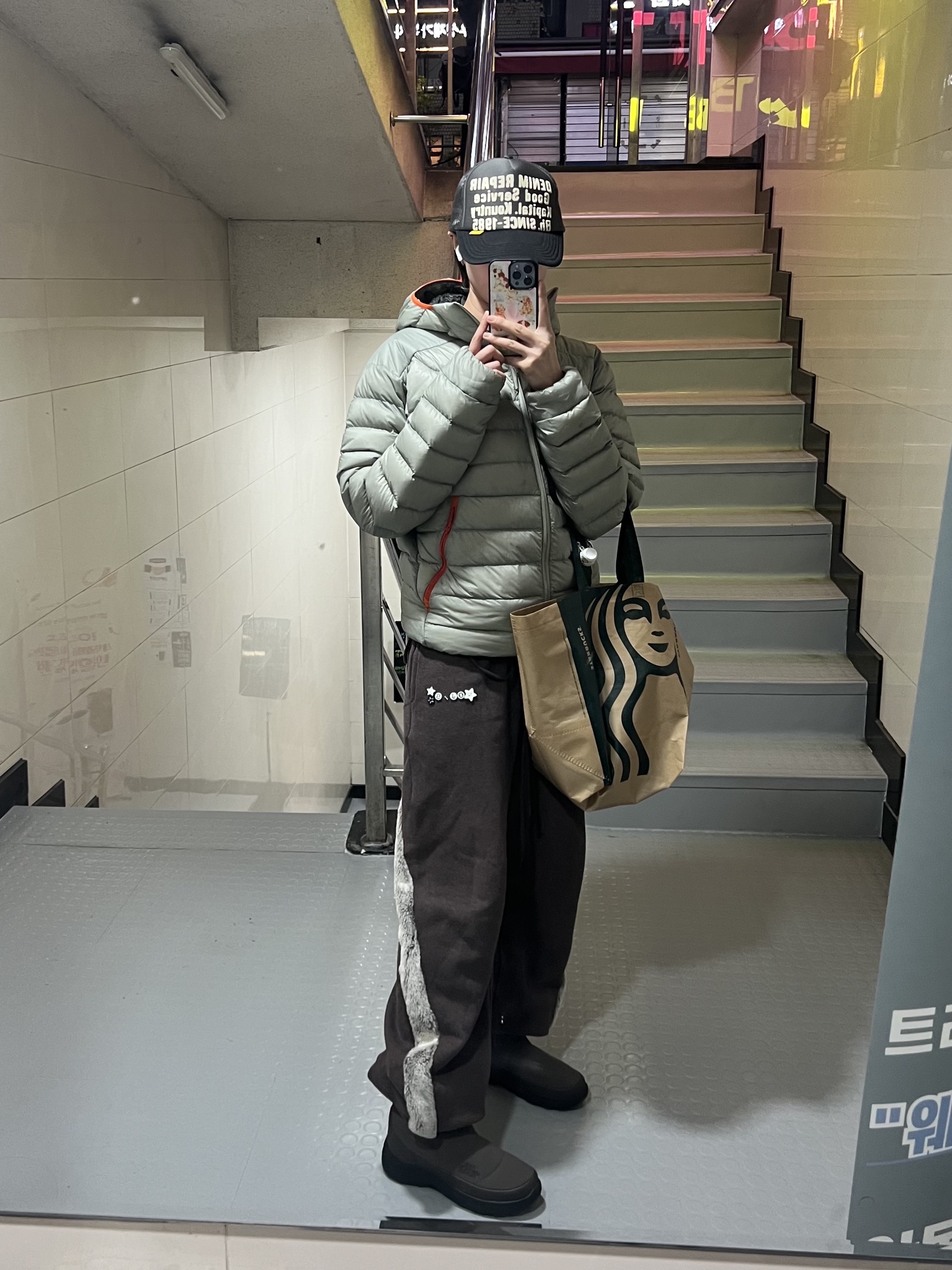 Kapital Denim Repair Track Cap Gray Black, Arc'teryx Cerium Hoody Habitat 착용 스타일