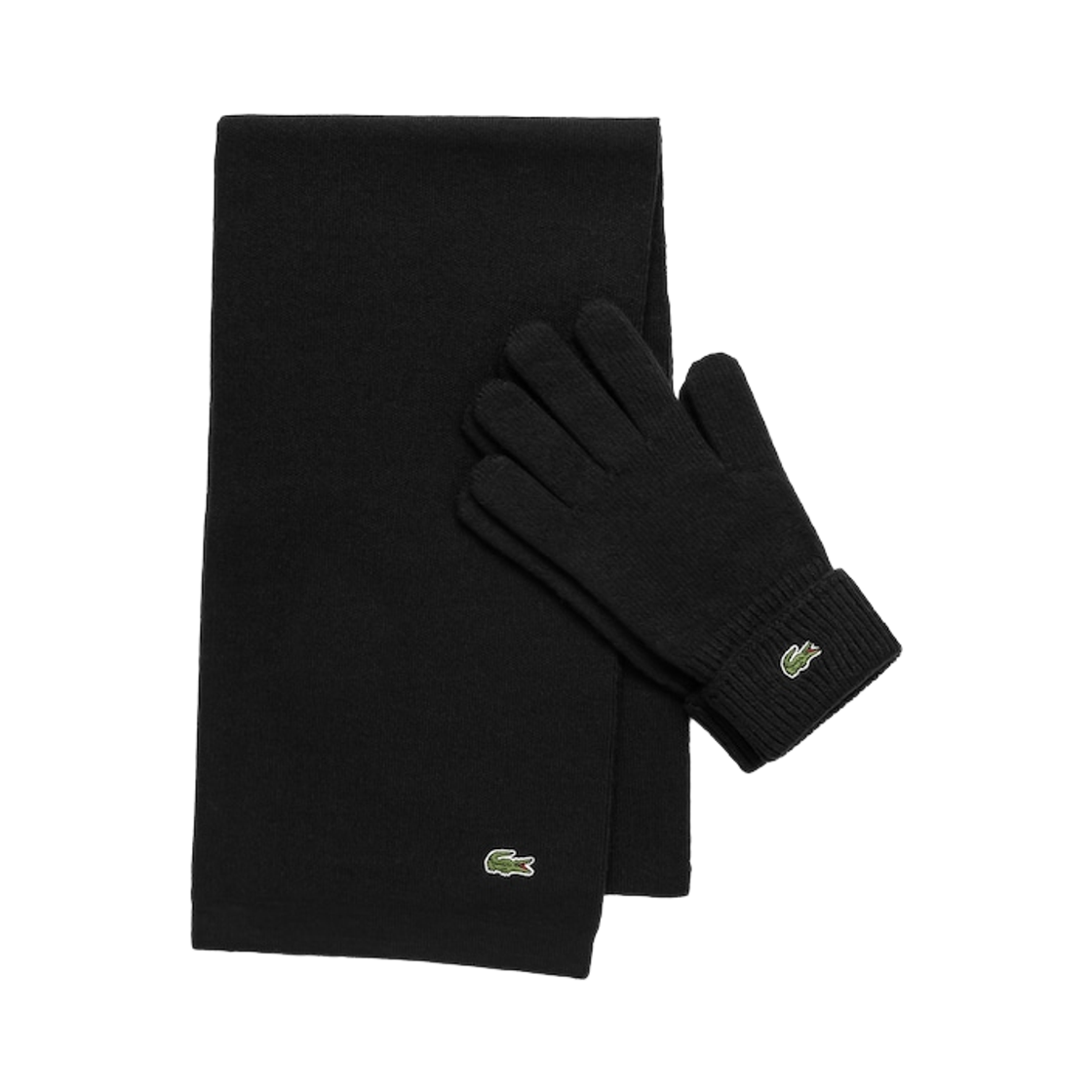 RE302E-55N-031 Lacoste Muffler Gloves Gift Set Black