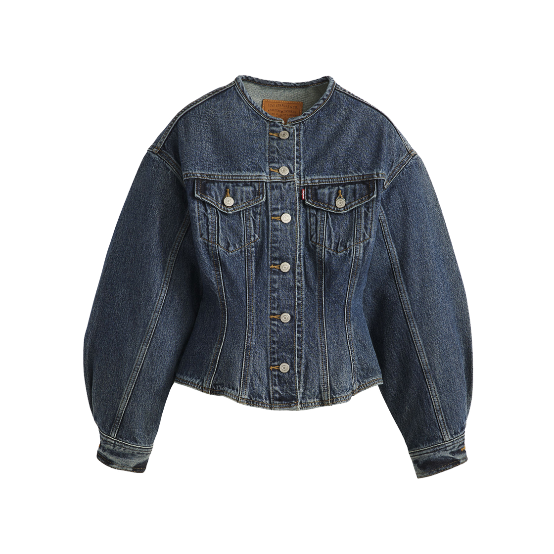 001T6-0001 Levi's Sculpted Trucker Jacket Dark Indigo