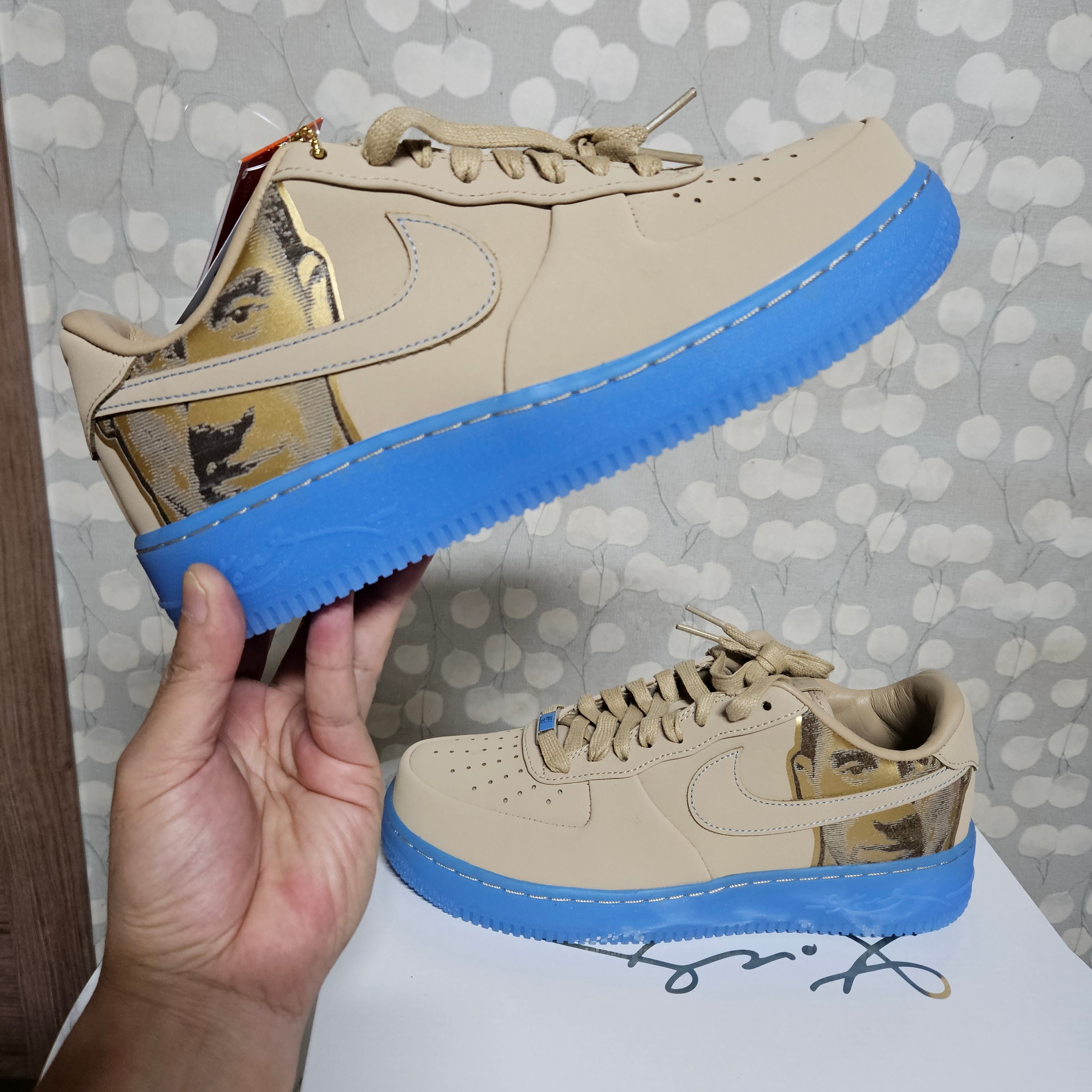 Nike x Kobe Bryant Air Force 1 Low Protro Linen and University Blue 착용 스타일 - 2