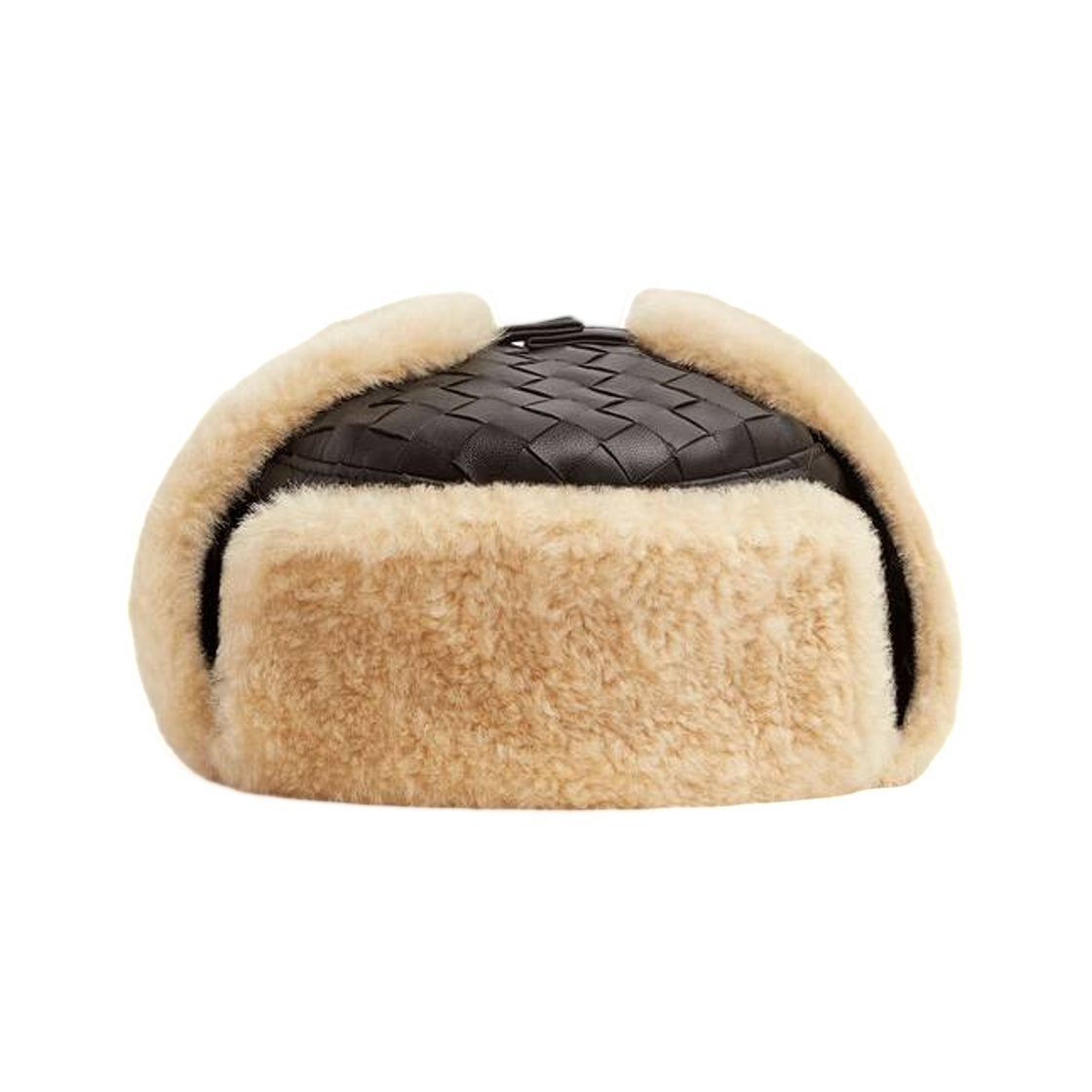 보테가 베네타 인트레치아토 레더 에비에이터 햇 폰단트 듄(Bottega Veneta Intrecciato Leather Aviator Hat Fondant Dune) - 1