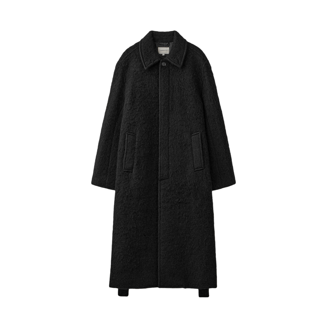 UM254ACT102BK UMARMUNG Japanese Shaggy Wool Oversized Coat_Black
