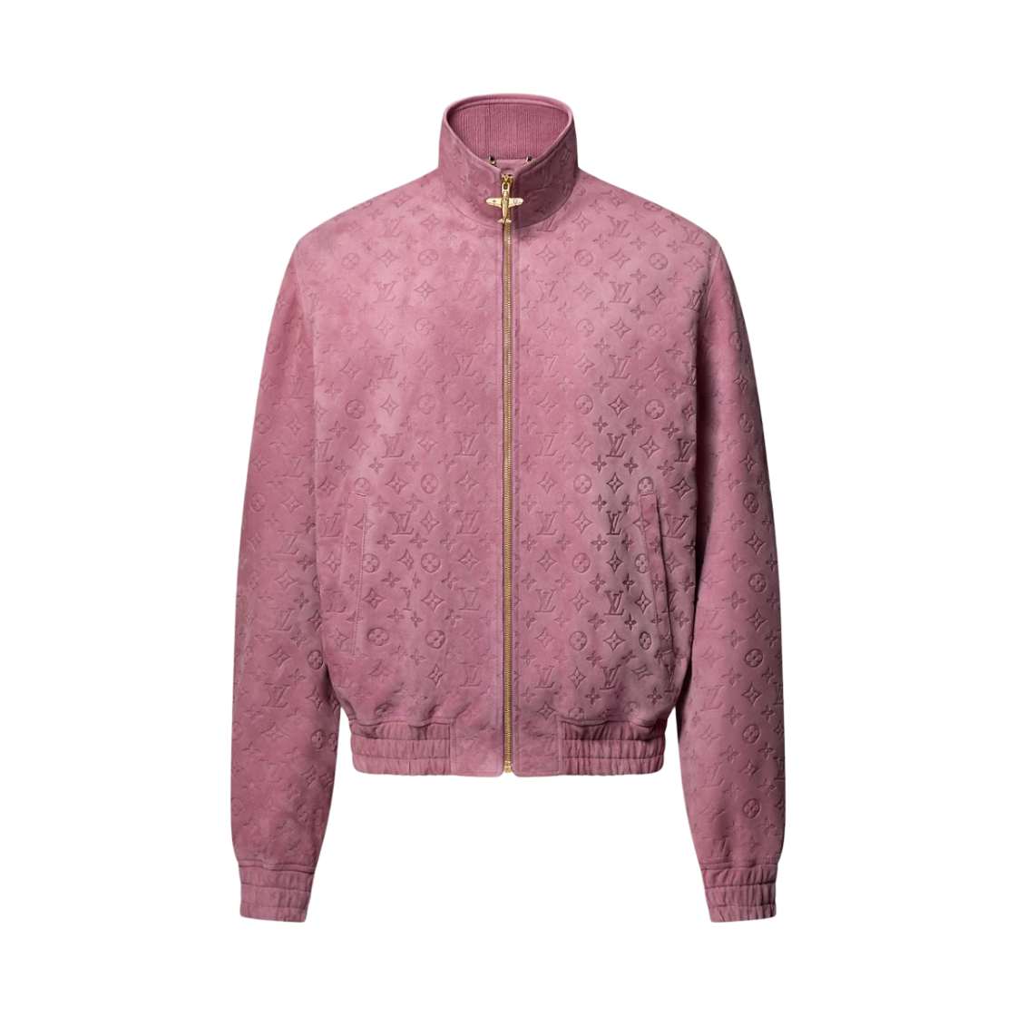 - Louis Vuitton Monogram Debossed Leather Tracksuit Jacket Wistful Mauve