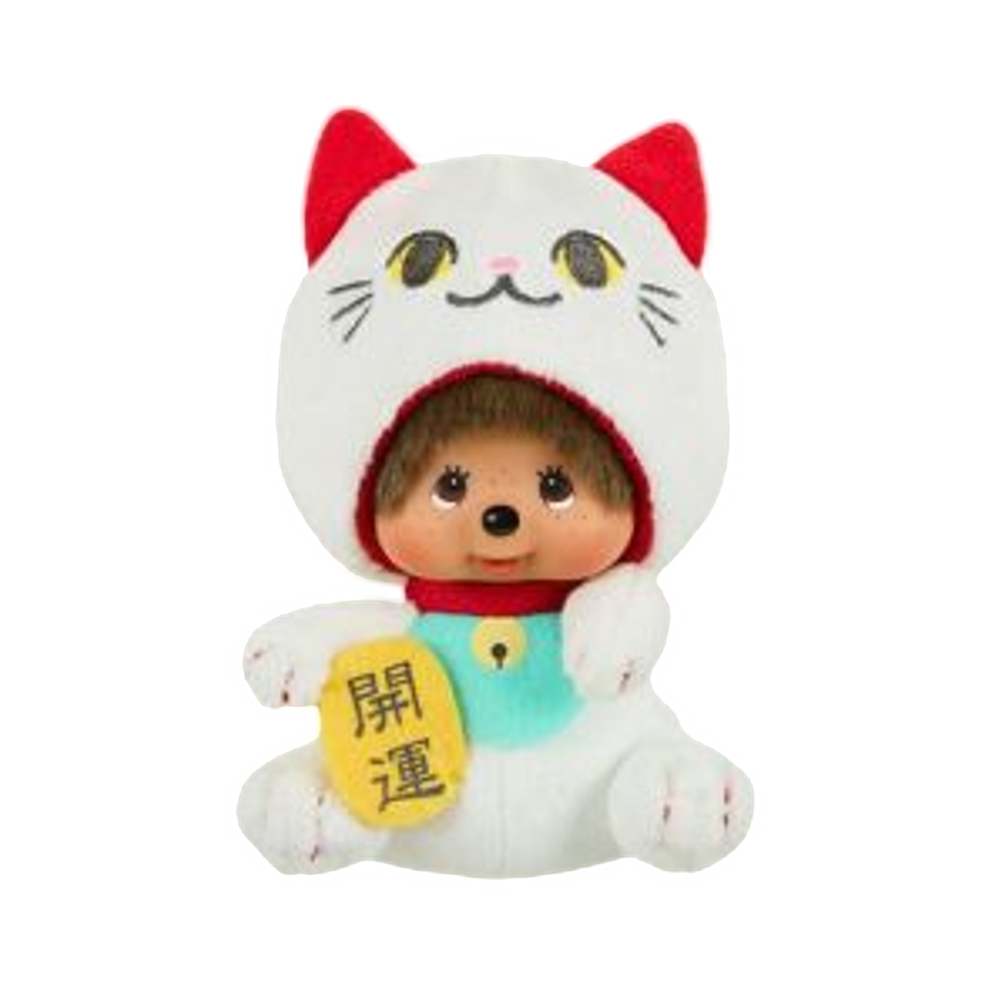 몬치치 마네키 네코 몬치치 라지 페이스 SS 키체인(Monchhichi Maneki Neko Monchhichi Large Face SS Keychain) - 1