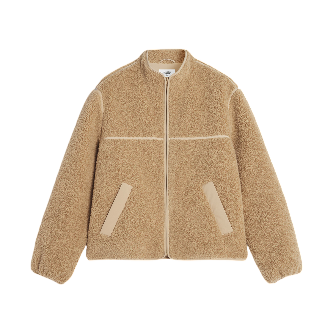 PM02120WM2028-0335 Maison Kitsune Fleece Jacket Tan Beige
