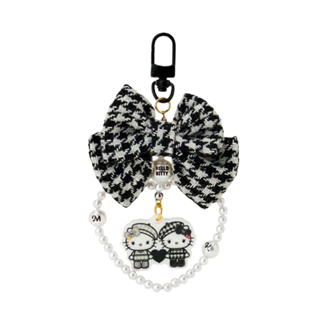 산리오 헬로 키티 모노크롬 걸리 트윈 아웃핏 키체인(Sanrio Hello Kitty Monochrome Girly Twin Outfit Keychain) - 1