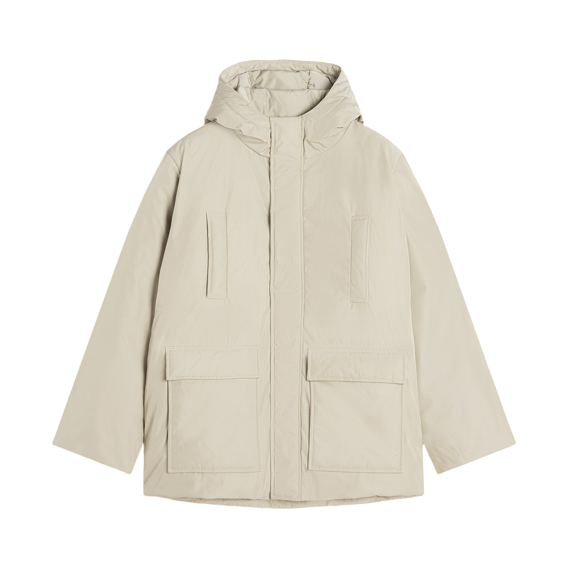 PM02212WW9070-0302 Maison Kitsune Quilted Parka Concrete Beige