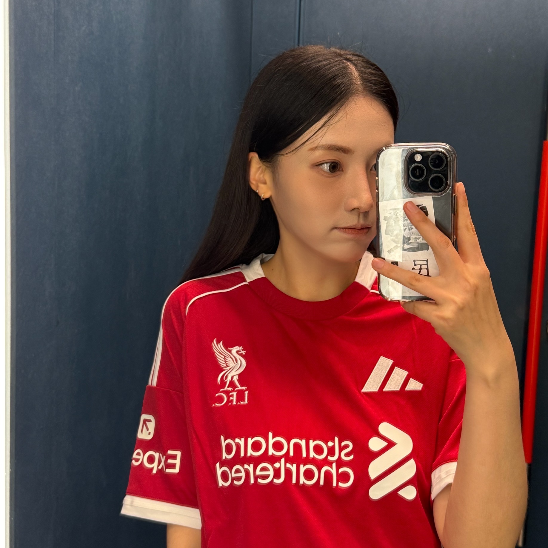 Adidas Liverpool FC 2025/26 Home Jersey Strawberry Red - KR Sizing (Non Marking Ver.), Adidas Liverpool FC 2025/26 Home Authentic Jersey Strawberry Red - KR Sizing (Non Marking Ver.) 착용 스타일