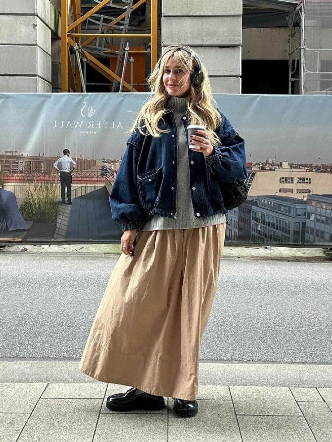 COYSEIO Puffy Cotton Skirt Brown, Reheat Pleated Mini Skirt Gray 착용 스타일 - 4