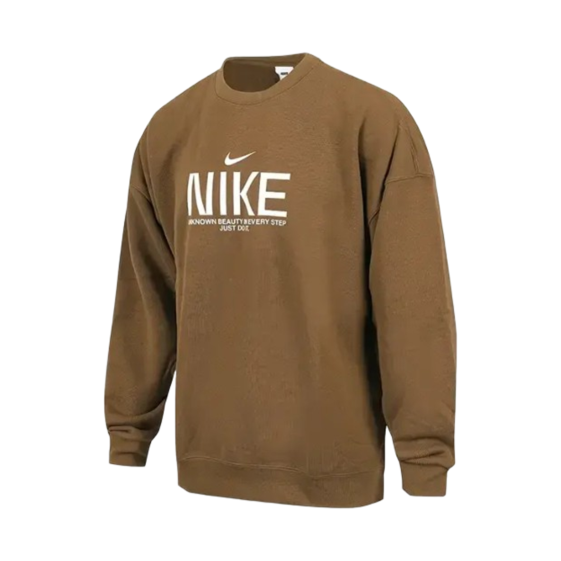 IM9355-235 Nike NSW Club Oversized French Terry Crewneck Sweatshirt Mosswood Brown