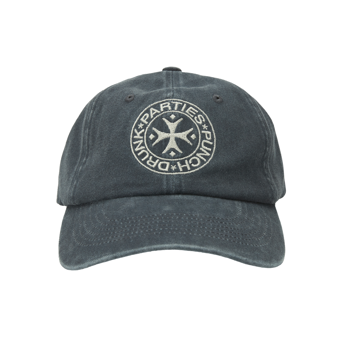 펀치 드렁크 파티즈 서클 로고 워시드 볼캡 네이비(Punch Drunk Parties Circle Logo Washed Ball Cap Navy)