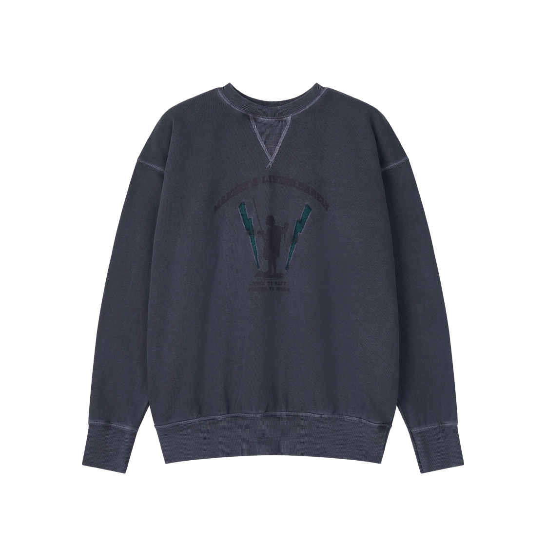 FW25TLM040GV Hongwoosung Pigment Unit Sweatshirts Greenish Navy