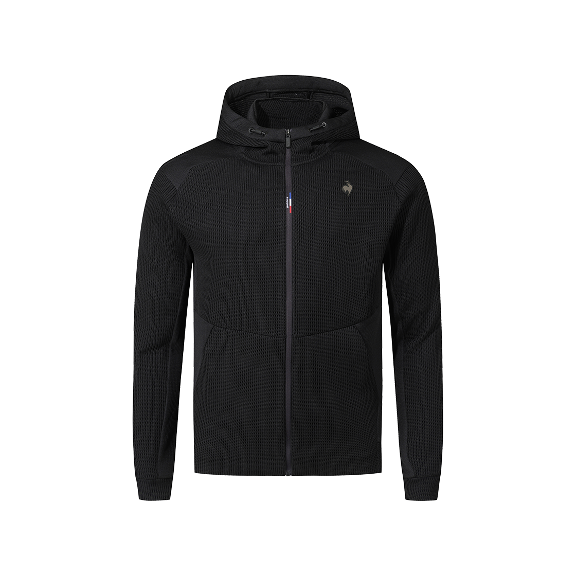 QQ323EFT93_BLK0 le coq sportif Uni Knit Zip-Up Jacket Black