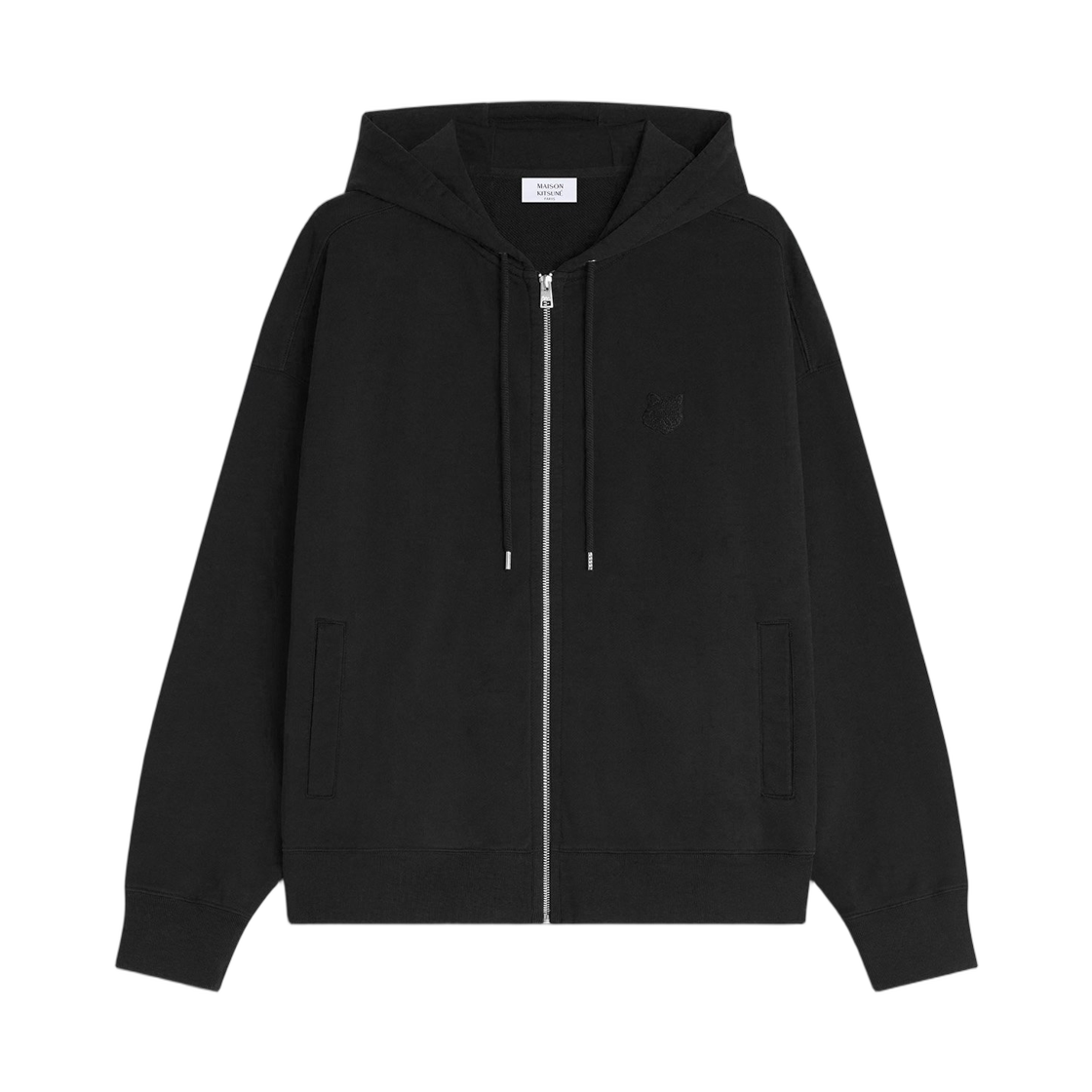 메종 키츠네 폭스 헤드 지퍼 오버사이즈 후드 블랙(Maison Kitsune Fox Head Zipped Oversize Hoodie Black)