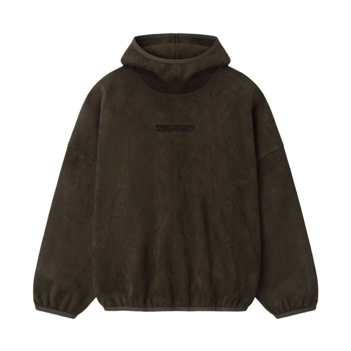 - Essentials Suede Fleece Modern Hoodie Brown - 25FW