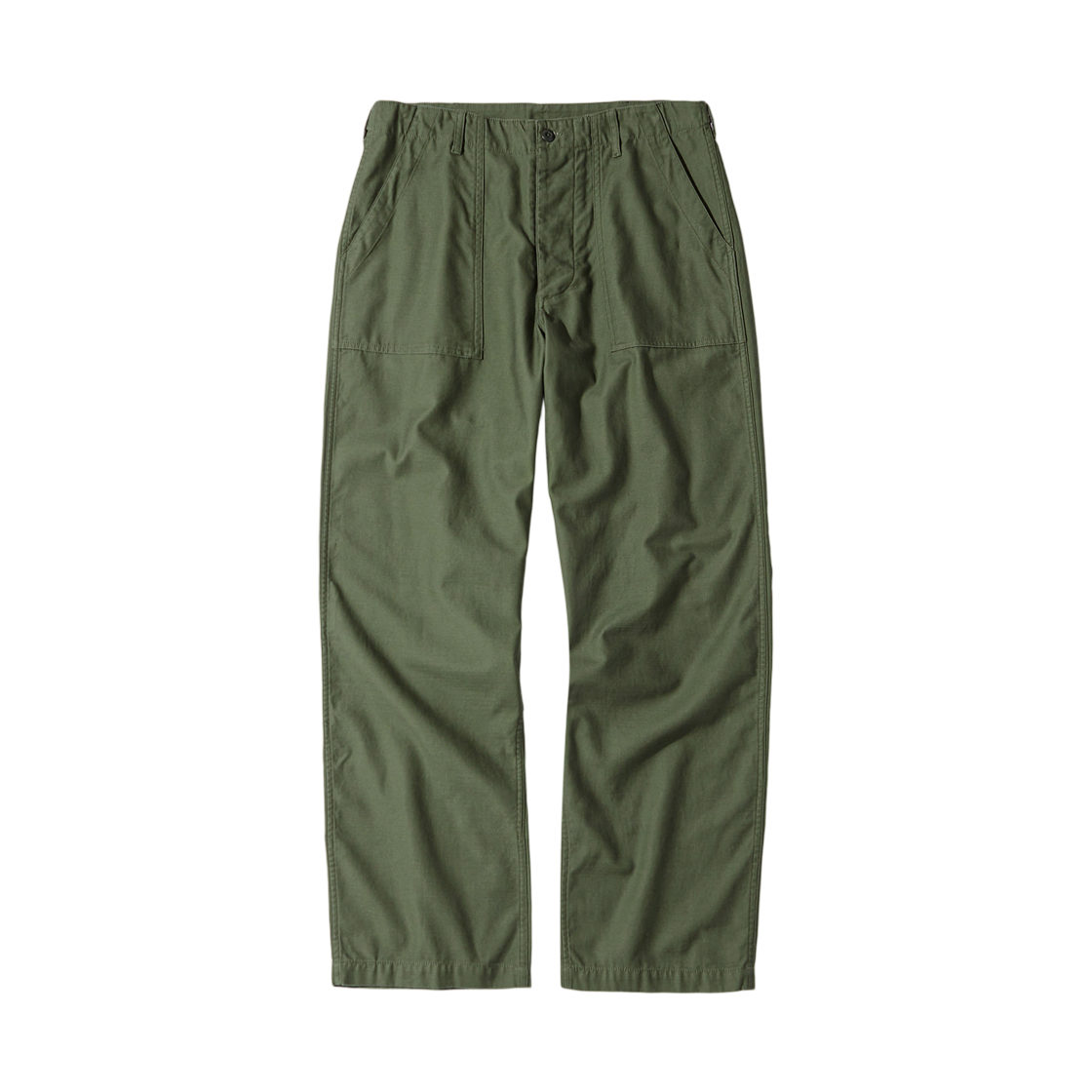 - Outstanding Back Satin Fatigue Pants Straight Fit Olive Green