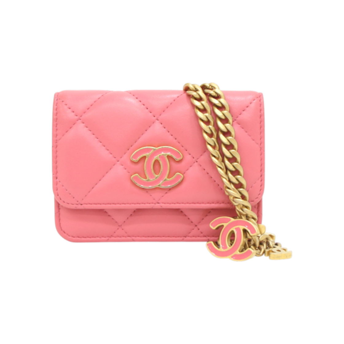 ITB83VRK2CTT Chanel CC Logo Pink Lambskin Mini Flap Shoulder Bag/Crossbody